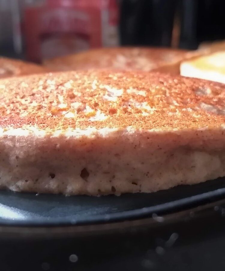Fluffy pancakes on the grill